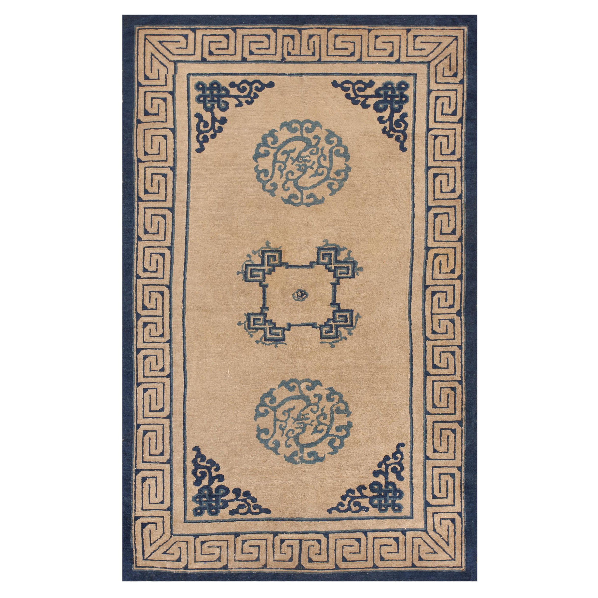 19th Century Chinese Peking Carpet ( 4'2" x 6'8" - 127 x 203 ) For Sale