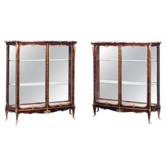 Antique Pair of Louis XV Style Vitrines Attributed to J.-E. Zwiener, France, Circa 1885