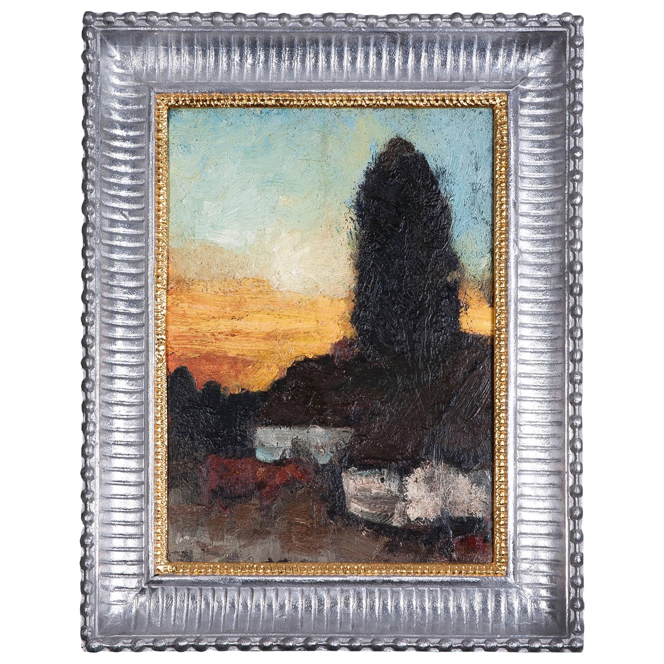 Jakob Smits and Studio Job No. 69 "Cow at Farmhouse, Early Evening", 1922 For Sale