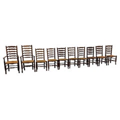 Set of 10 Yorkshire Wavyline Ladderback Chairs