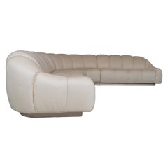 Channel Tufted Sectional Sofa in the Manner of Steve Chase circa 1980