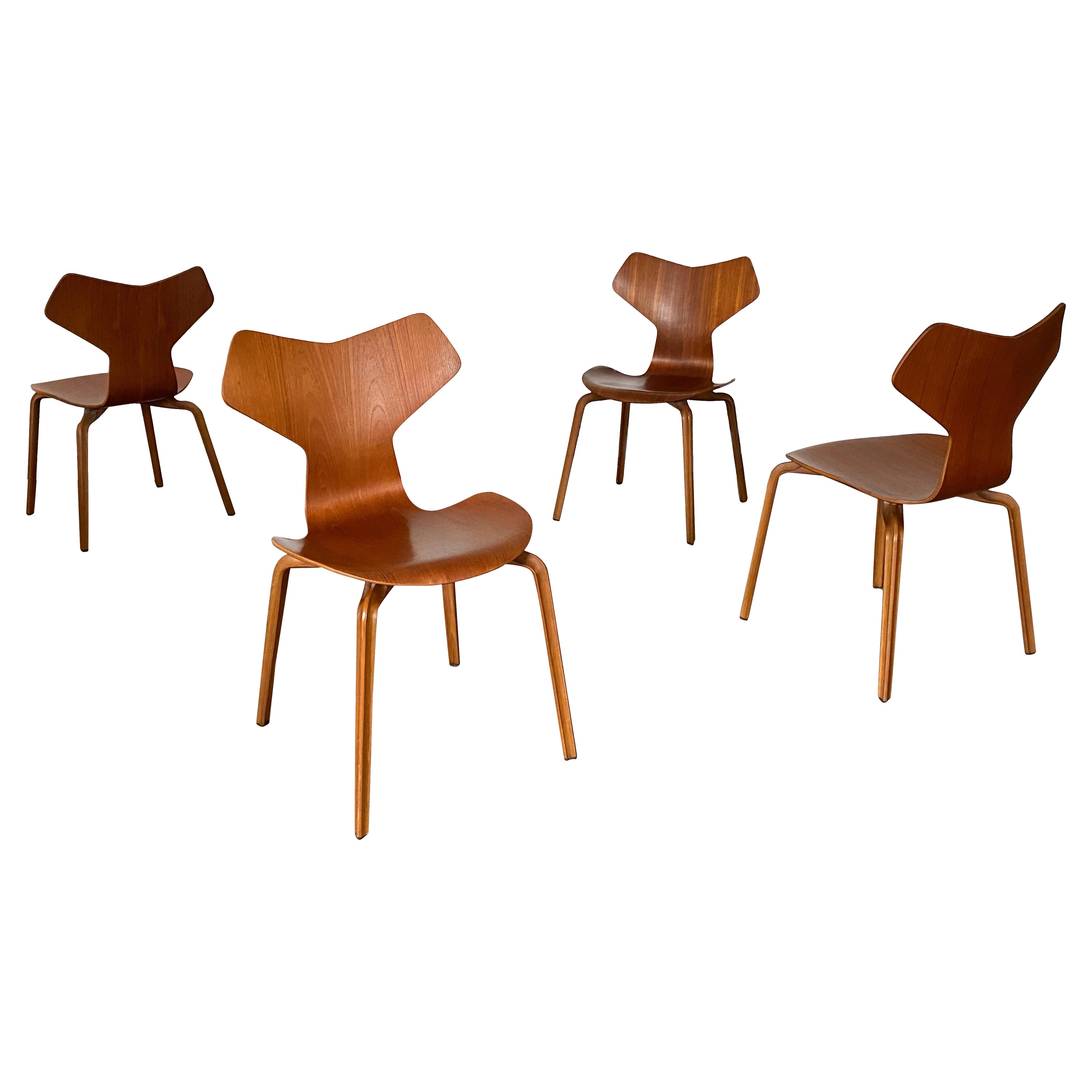 Danish Modern Arne Jacobsen “Grand Prix” Chairs Mid Century