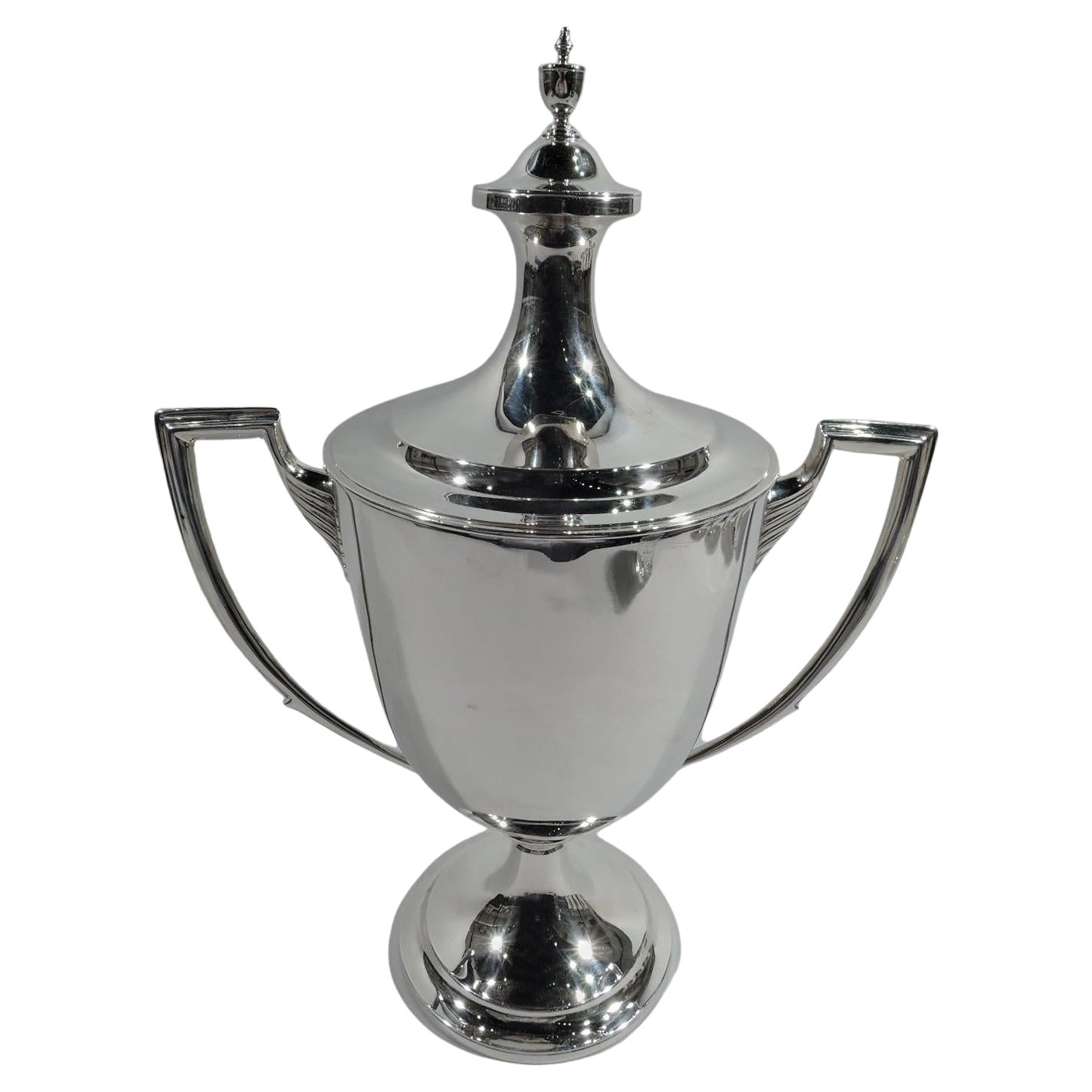 English Edwardian Neoclassical Covered Urn Trophy Cup by Crichton