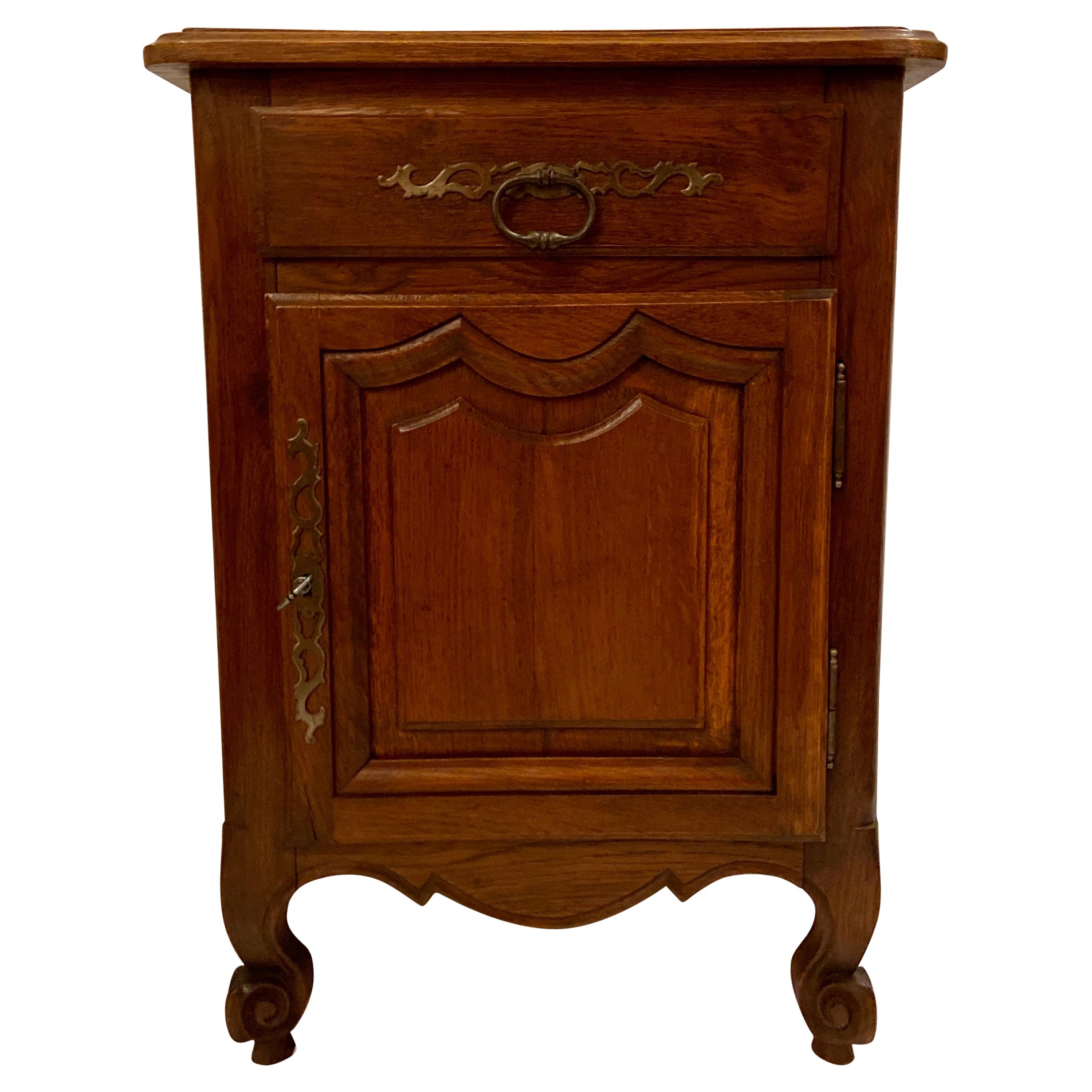 Antique French Country Carved Oak Cabinet, Circa 1910-1920 For Sale