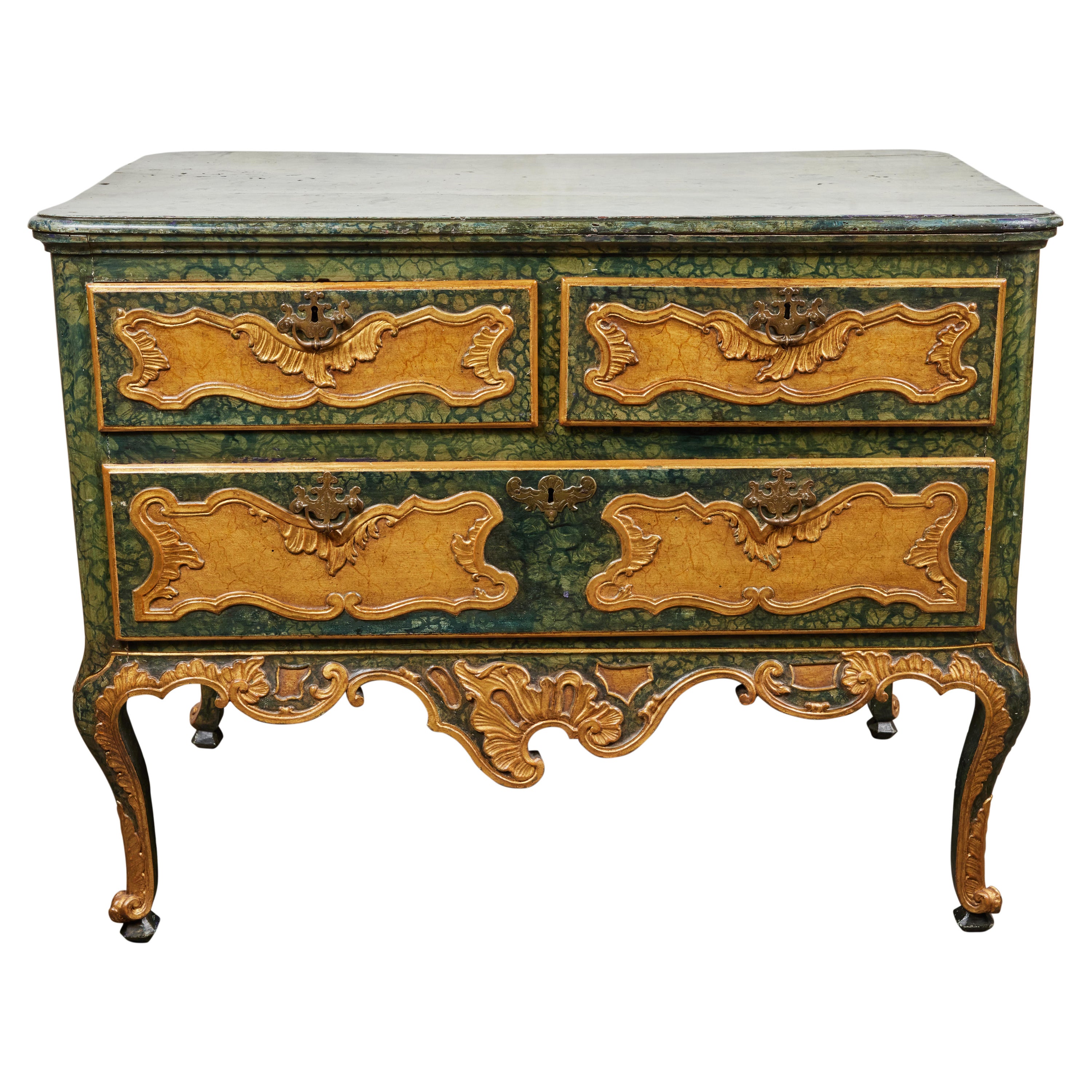 Faux Marbled, Venetian Commode For Sale