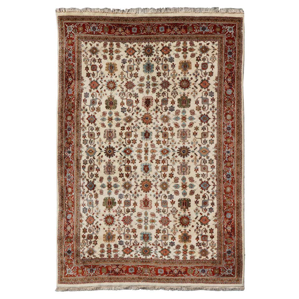 Rug and Kilim’s Classic Tabriz style rug in Brown, Blue and Gold Floral ...