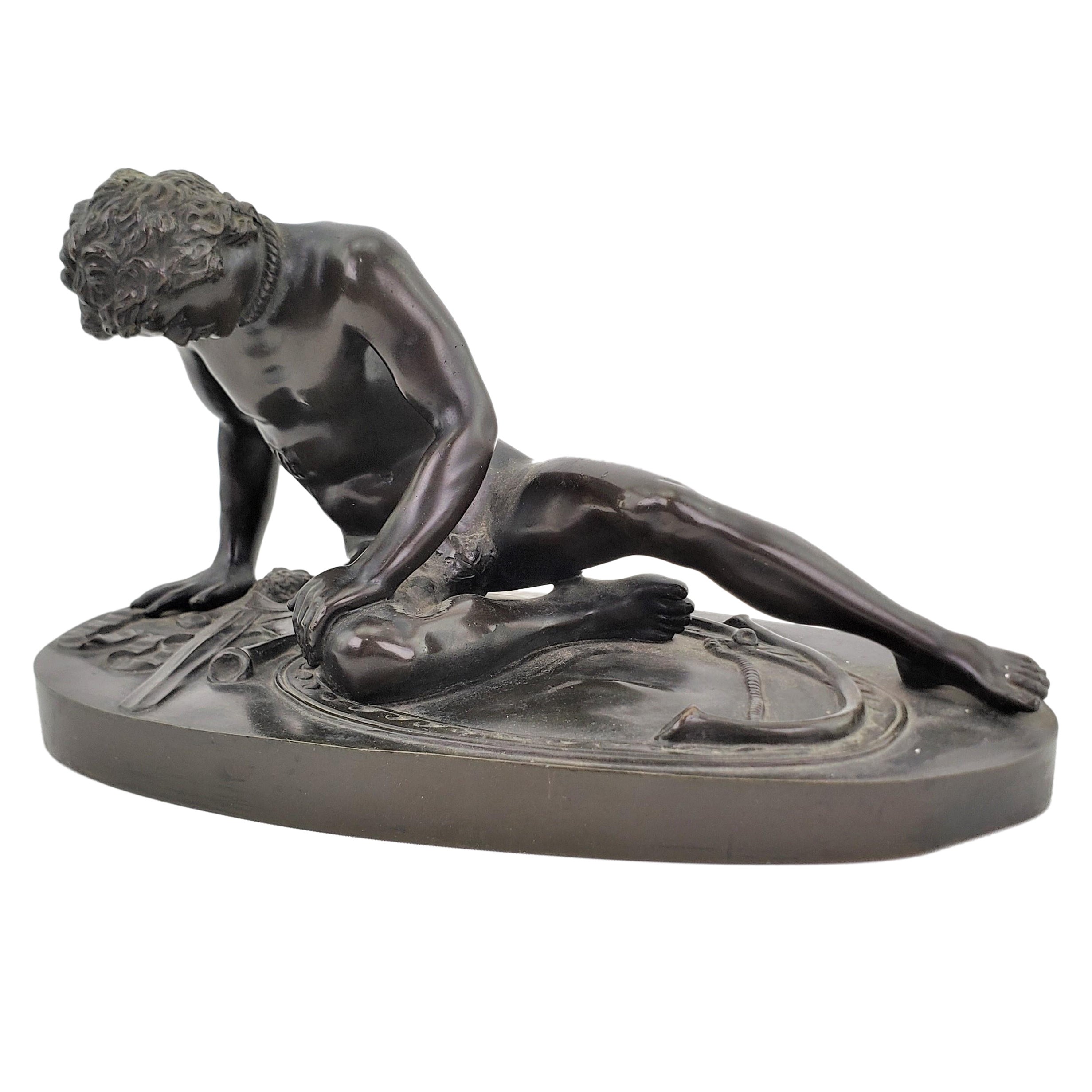 Antique Grand Tour Ornately Cast 'The Dying Gaul' Italian Bronze Sculpture For Sale