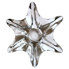 Vannes-Le-Chatel Cristalleries French Clear Lead Crystal Table Centerpiece