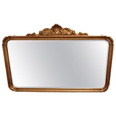 Vintage Superb Large French Gilt Overmantel Mirror