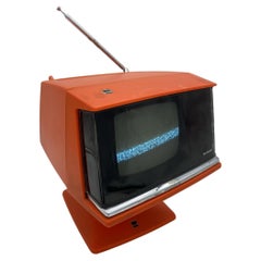 Used Modernist Orange Space Age Sharp Television, Model 3s-111 R