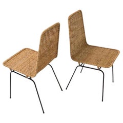 Pair of Iron Chair with Cane Seats by Carlo Hauner for Forma