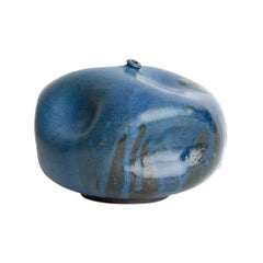 Skoby Joe Small Blue Vessel /Ceramic Vase Wabi Sabi/ Mid-Century Modern