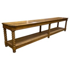 Extra Long Pine Work Table or Console, Late 19th Century