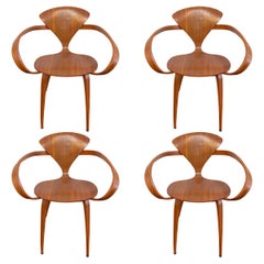 Vintage Set of 4 Norman Cherner Pretzel Chairs