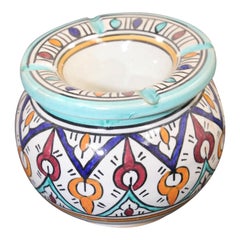 Hand-crafted Moroccan Covered Ashtray from Fez