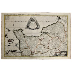 The Normandy Region of France: A 17th C. Hand-colored Map by Sanson and Jaillot