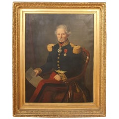 Antique Huge Portrait of General Gorsse, Deputy and Mayor of Albi, 1853