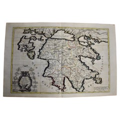 Antique Southern Greece: A Large 17th C. Hand-colored Map by Sanson and Jaillot
