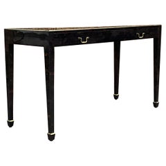 Vintage Regency Maitland Smith Tessellated Black Horn Collectors Console Table