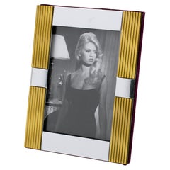 Noel B.C. Italy Chrome and Brass Picture Frame, 1970s
