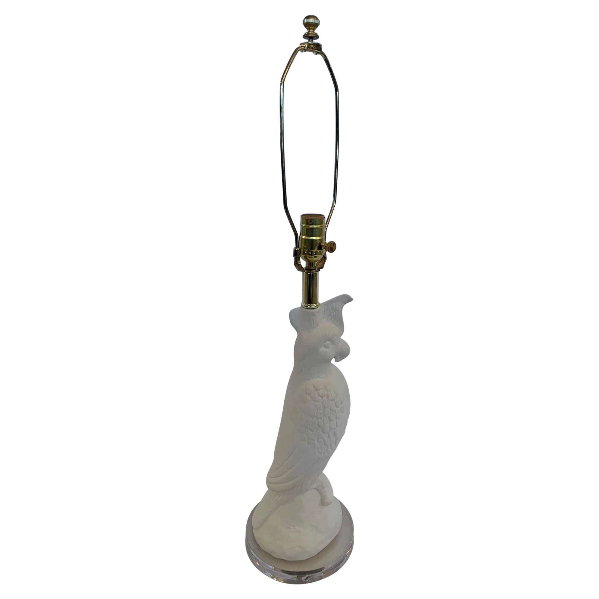 Stylish White Ceramic Parrot Shaped Table Lamp
