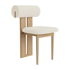 Hippo Chair in Natural Oak Frame and Barnum Bouclé 24 Upholstery Seat/Back