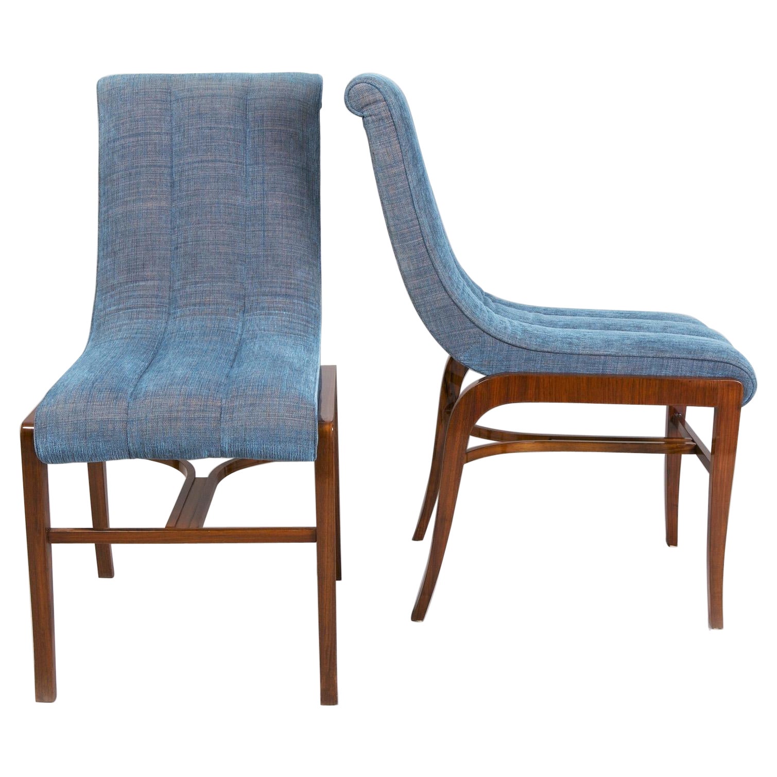 Restored French Art Deco Chairs Designed by Jules Leleu, 1920-1929, 2 Pieces