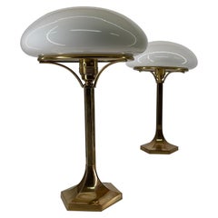 Pair Art Deco Brass Table Lamp, Austria 1970s