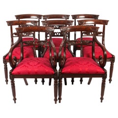 Antique Set 8 Regency Mahogany Dining Chairs Manner of Gillows c.1820 19th C