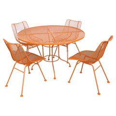 Mid Century Danish Modern Woodard Sculptura Table and 4 Side Chairs