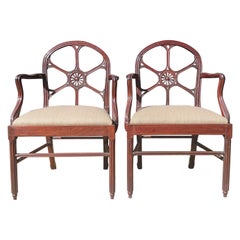 Antique Pair of 18th Century Hepplewhite Armchairs in the Manner of Ince and Mayhew