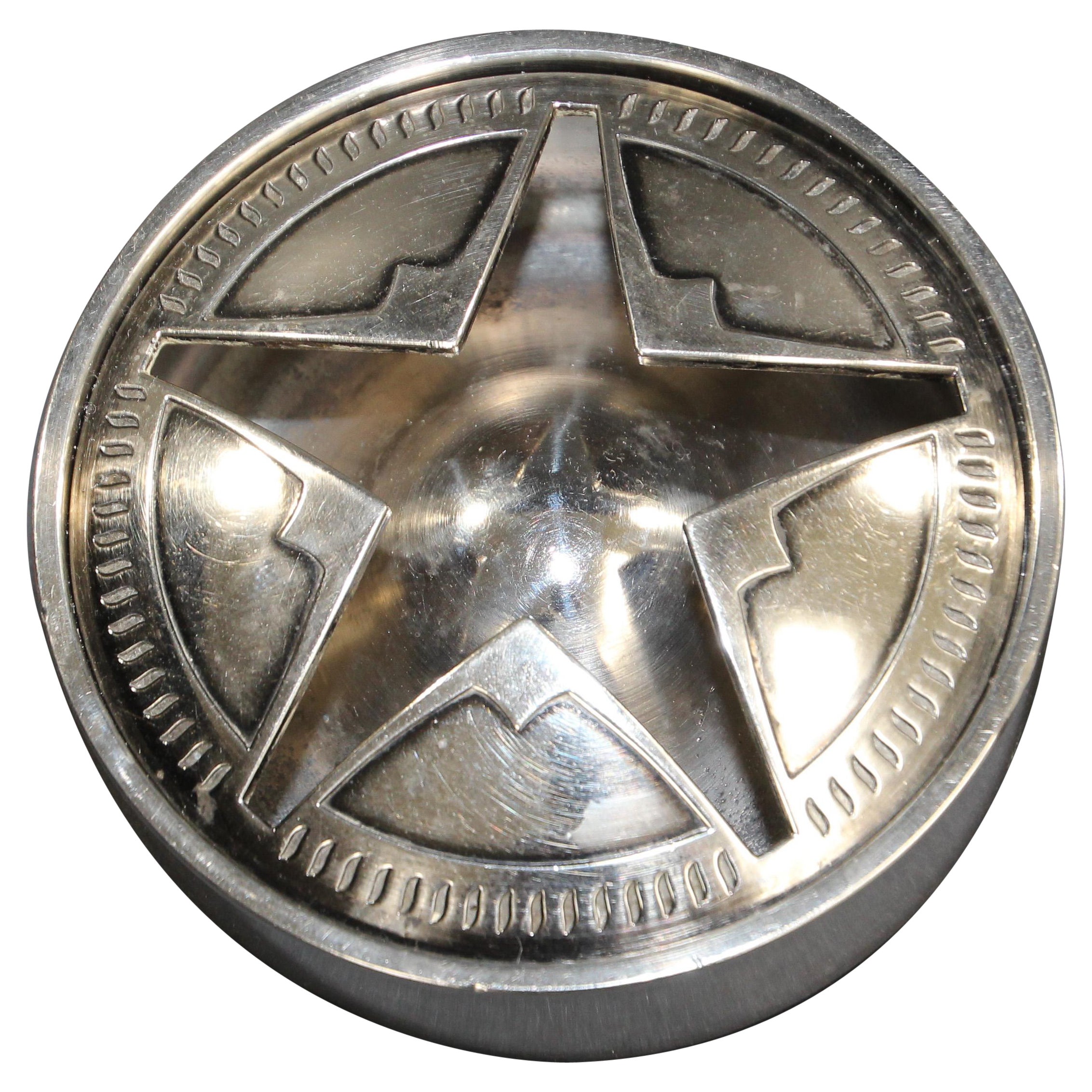 Vintage Marlboro Texas Lone Star Stainless Steel Ashtray with Lid