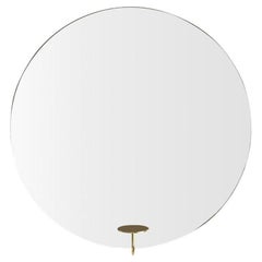 Contemporary Wall Mirror 'Miró Miró' Round, Small, Brass, Clear