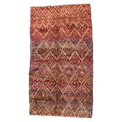 1970's Berber Beni M'Guild Moroccan Carpet with Modern Style