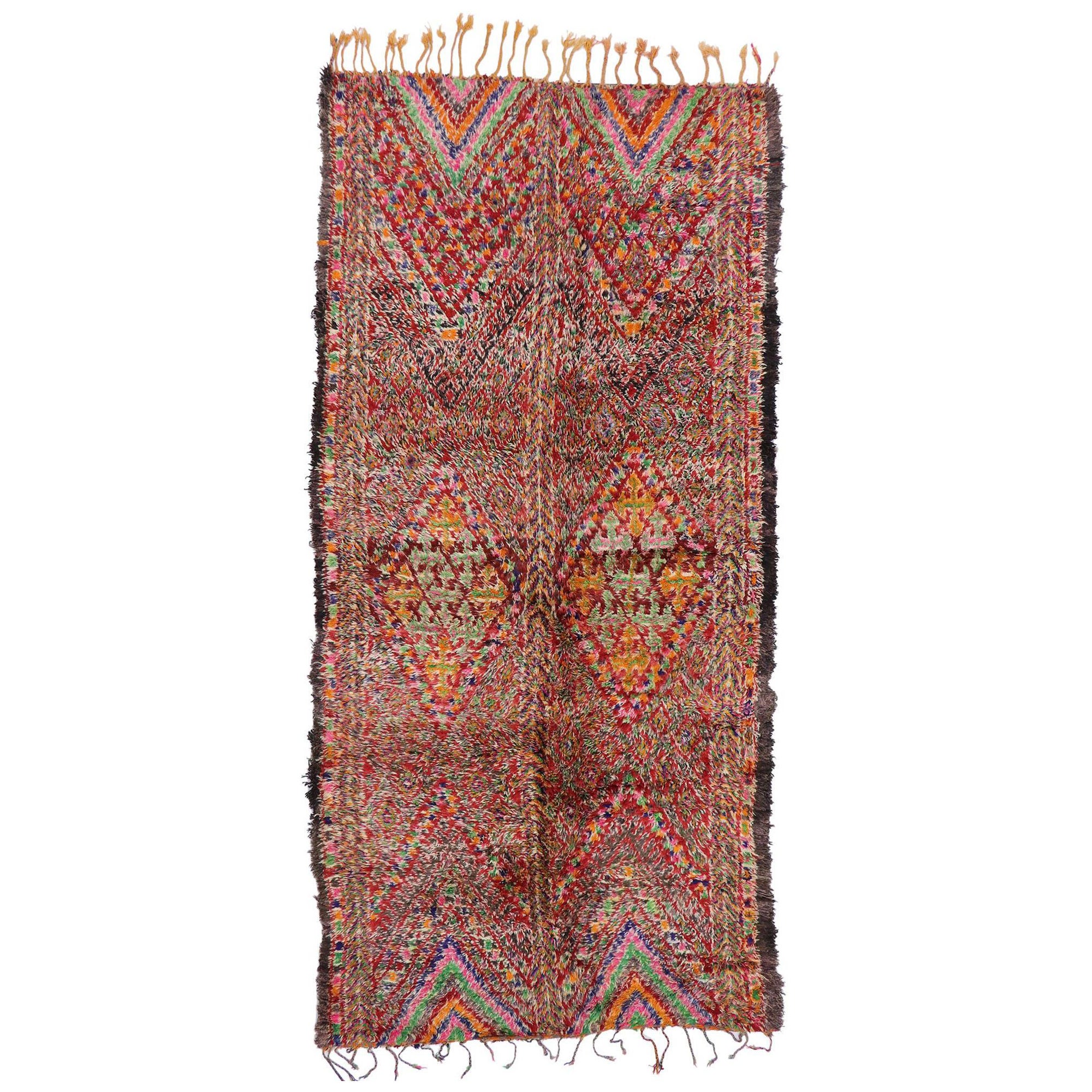 Marokkanischer Berber Beni M'Guild-Teppich im Boho-Chic-Stil, Vintage
