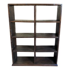 Italian Bookcase from the 1800s in Solid Chestnut, Very Sturdy Natural Color