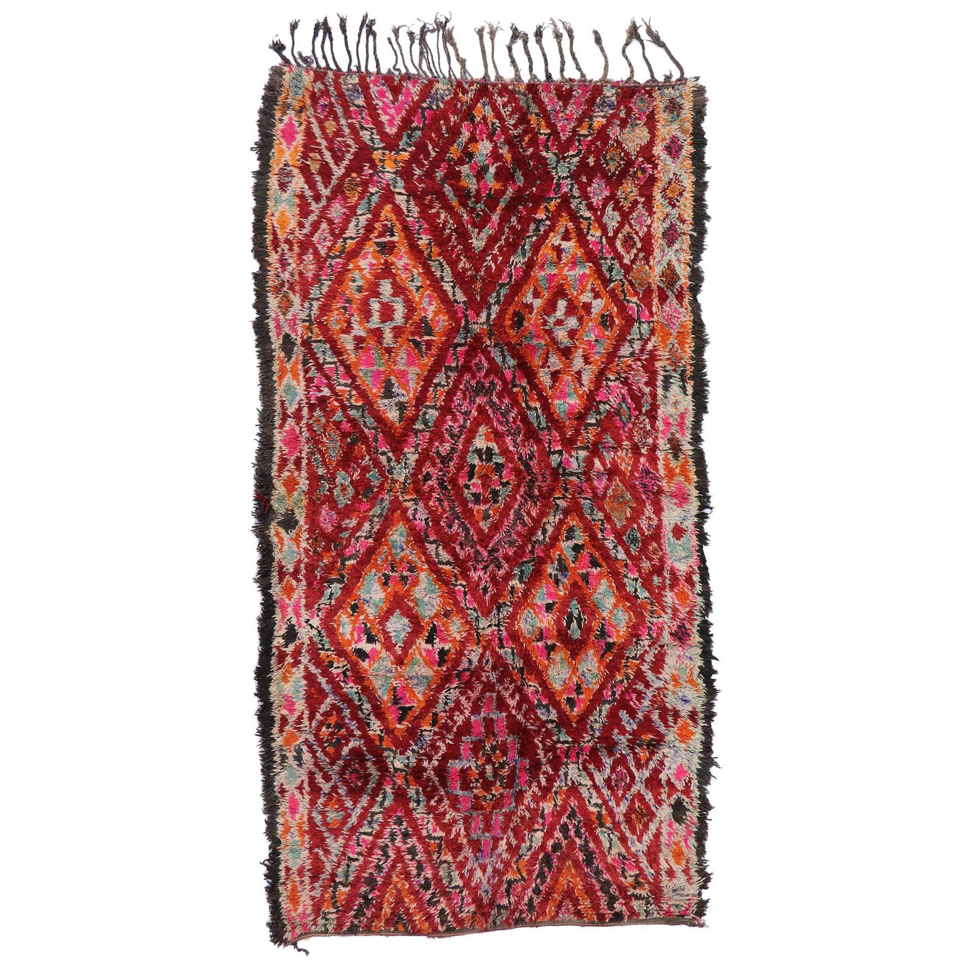 Marokkanischer Berber Beni M'Guild-Teppich im Boho-Chic-Stil, Vintage im Angebot