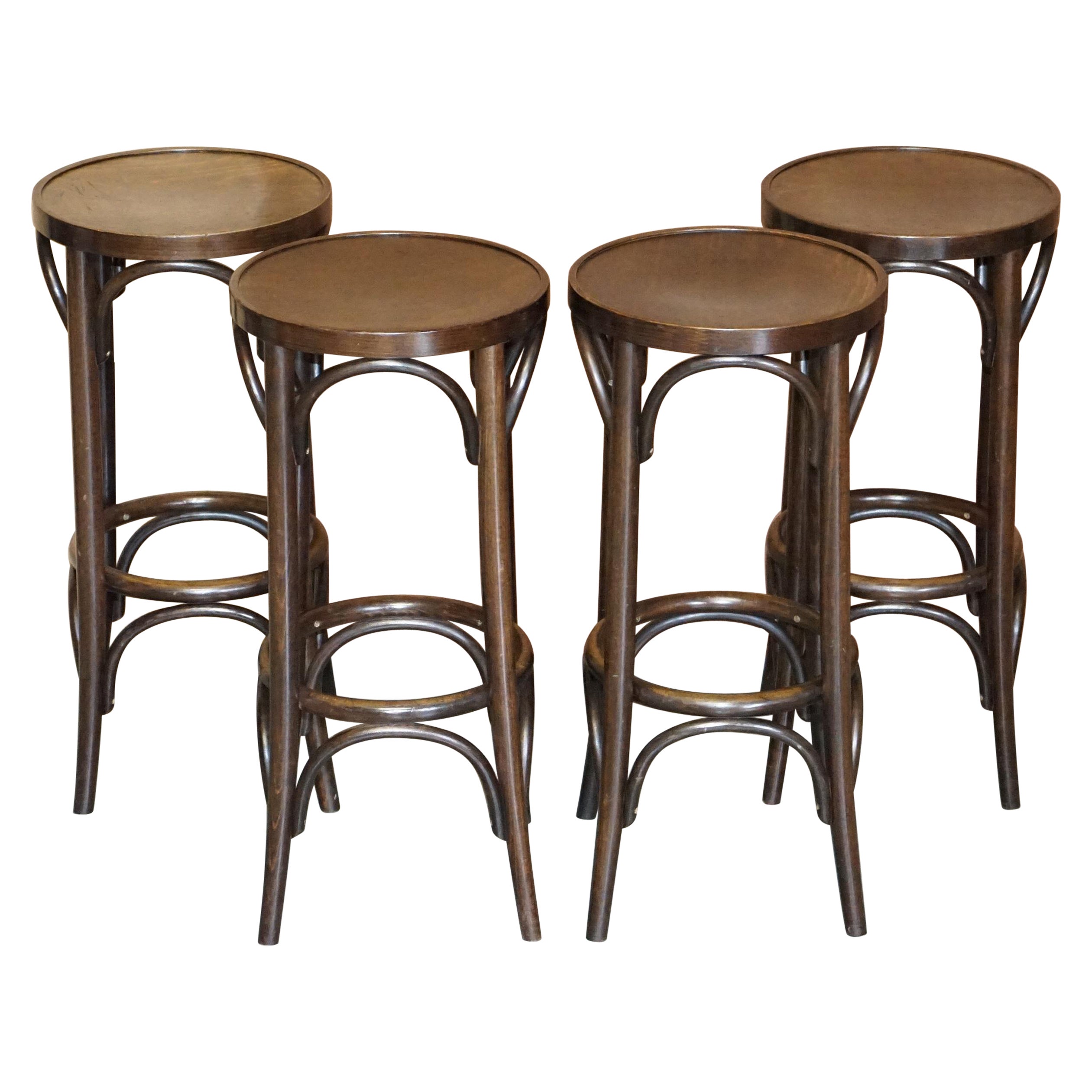 Four Vintage Bentwood Thonet Bar Stools Lovely Suite Very Comfortable X4