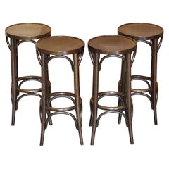 Four Vintage Bentwood Thonet Bar Stools Lovely Suite Very Comfortable X4