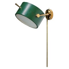 Rare 50's French Wall Lamp by Lunel Dark Green in Style of Mathieu Mategot, F420