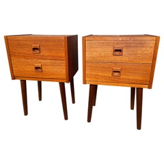 Pair of Two Drawer Teak Nightstands, 1960´S