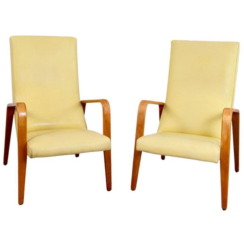 Thonet High Back Bentwood Lounge Chairs For Sale