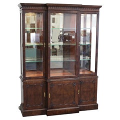 Chippendale Burl Mahogany Breakfront/China Cabinet by Century Furniture