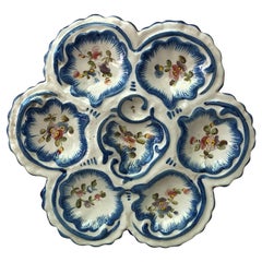 French Faience Oyster Plate Alfred Renoleau Angouleme, circa 1890