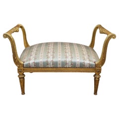 French Gilt Stool Antique Empire Seat, 1920