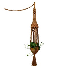 Grand Hanging Fiber Art Lamp / Jardiniere
