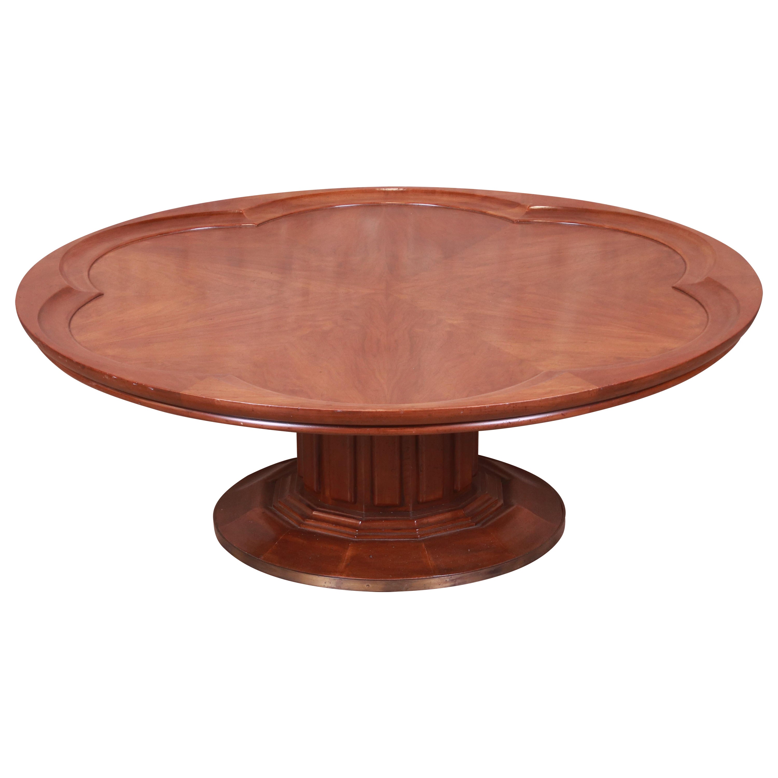 John Widdicomb Mid-Century Modern Walnut Pedestal Coffee Table, Circa 1960s