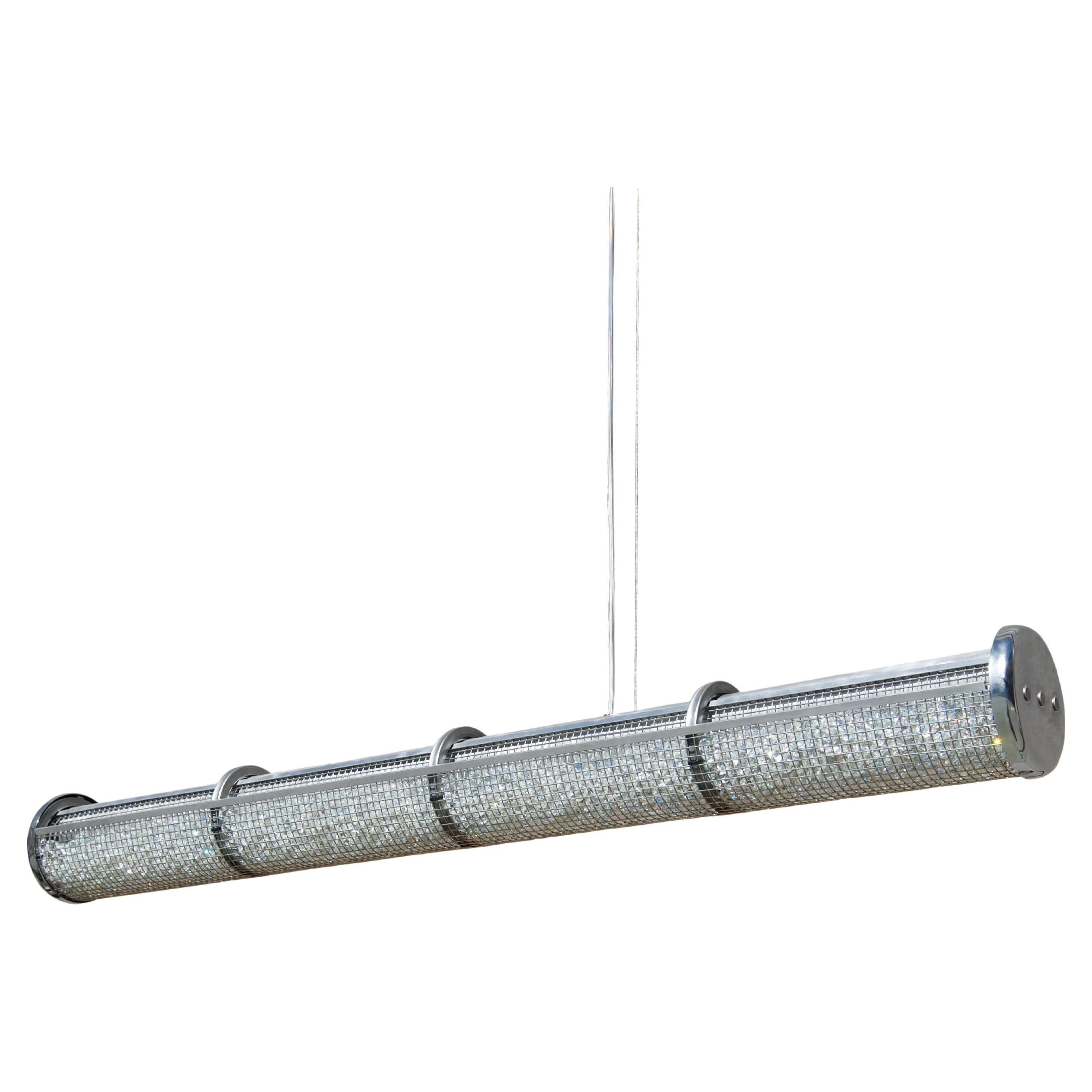 Crystal Cage LED Long Linear Suspension