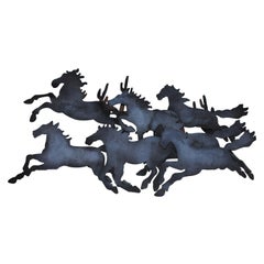 Folk Art Hand Made Sculpture of Horses