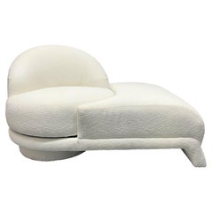 Vintage 1960s Lounge Chair Swivels into a Chaise Lounge in Boucle